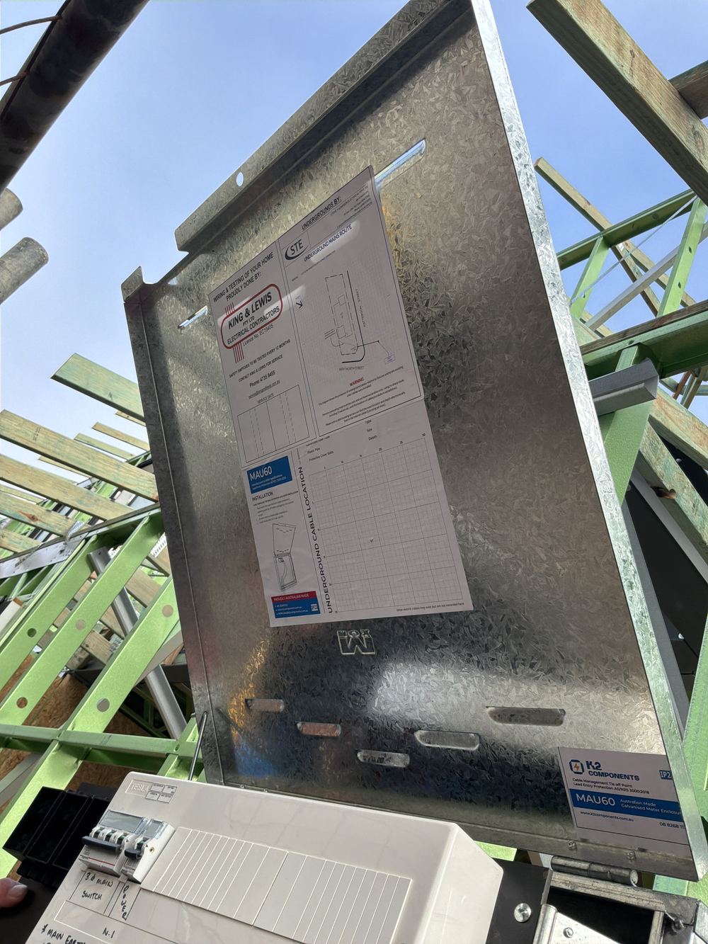 No termite management notice in the meter box, Ermington, Tallawong