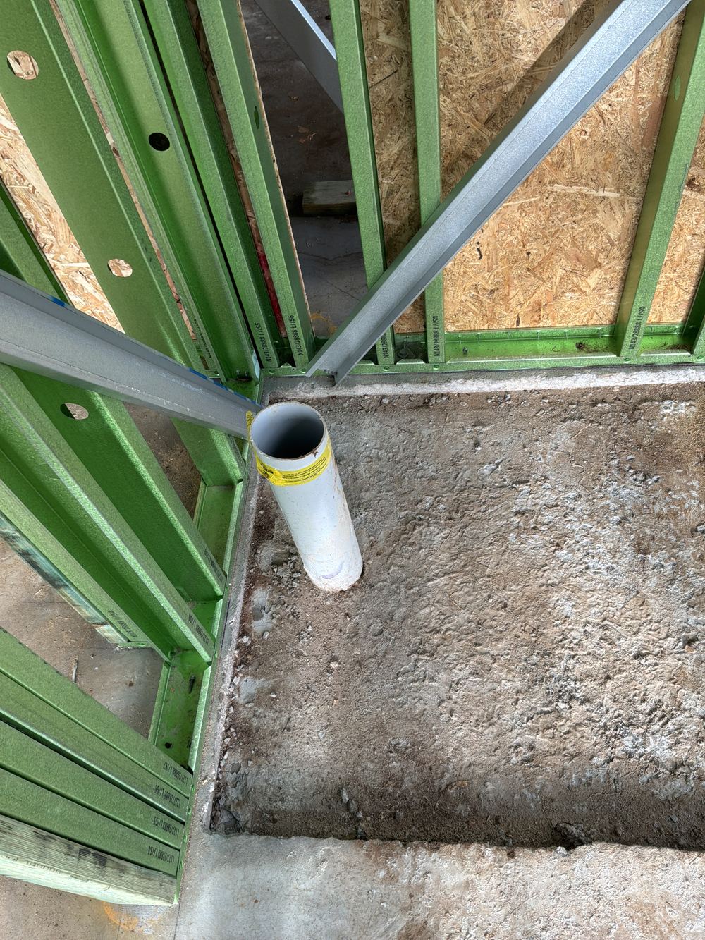 Waste pipes left open on site, ready to collect debris, Ermington, Tallawong