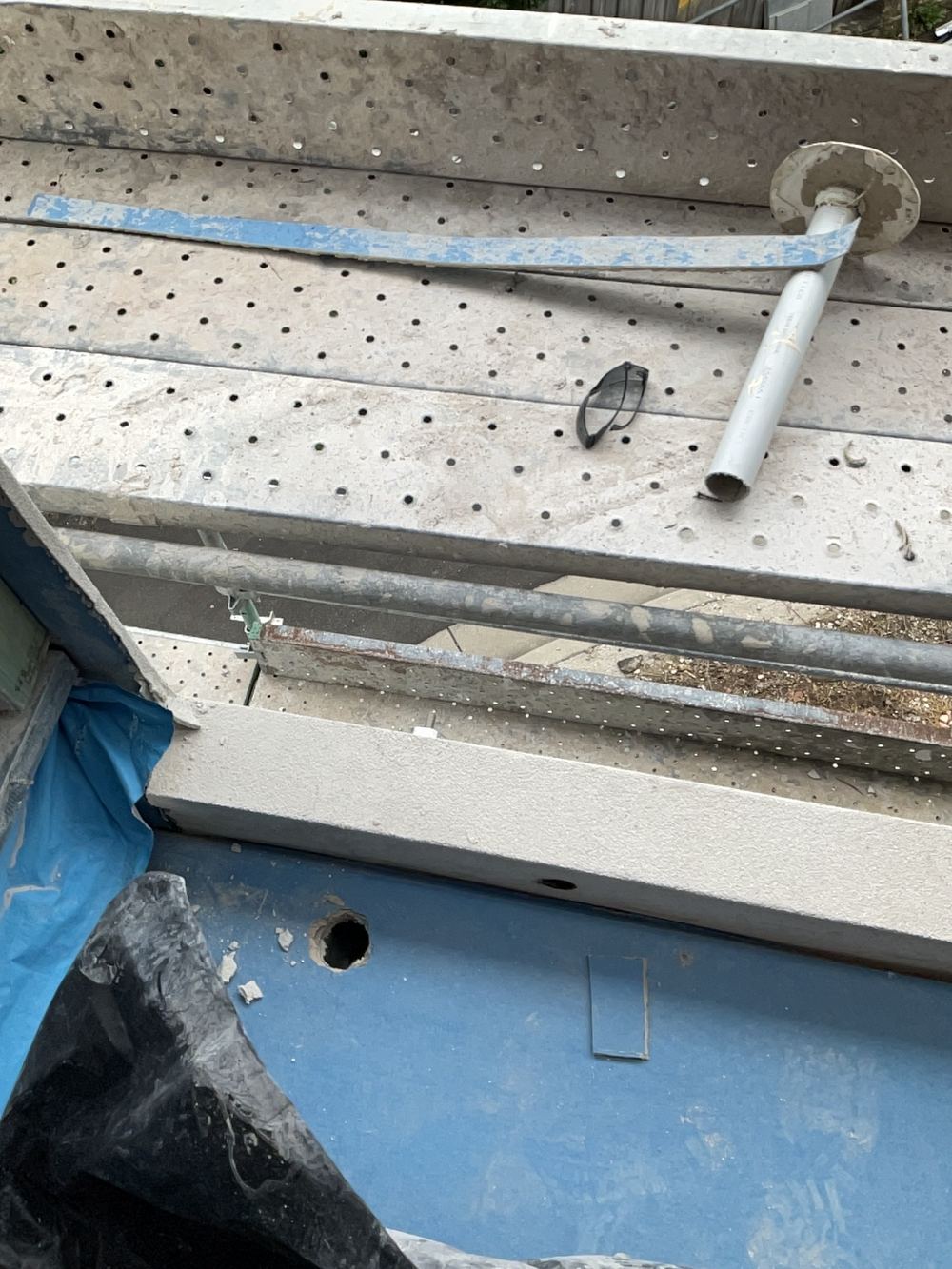 The same balcony from another angle, still without its drain, Earlwood, Tallawong